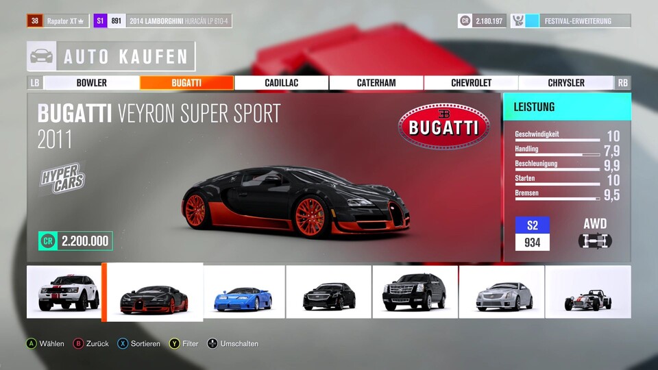 Forza Horizon 3 Alle Autos in einer Liste plus Bildergalerie