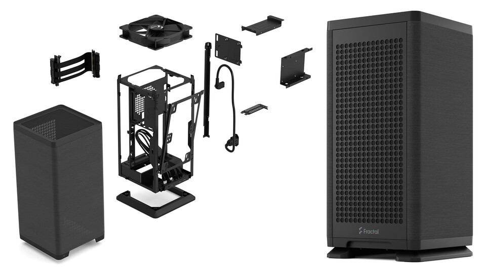 Die stoffbespannte Außenhülle lässt sich nach oben vom Rahmen ziehen. Darunter verbirgt sich ein durchdachtes und kompaktes Gehäuse für all eure Komponenten.