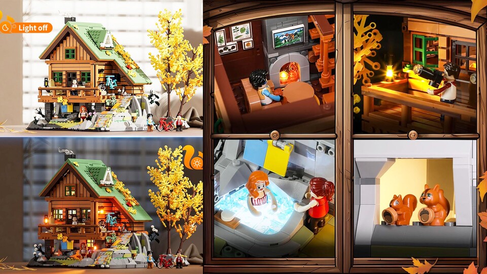 Ohne Licht schaut diese Hütte schon echt schön aus, aber wenn es etwas dunkler wird, kommt die wahre Schönheit raus!