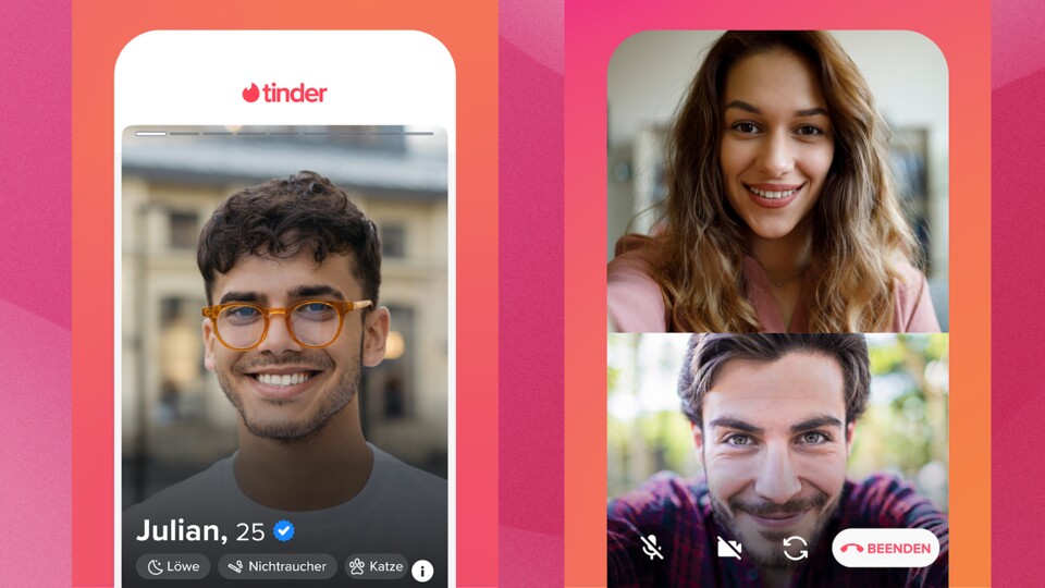 Mit Tinder könnt ihr Videoanrufe starten.