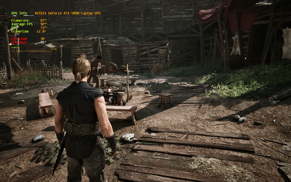 Geschmeidige 90 FPS im Schnitt mit DLSS 4.5 auf »Qualität« und sehr hohen Details können sich echt sehen lassen. Mit Frame Generation ist freilich noch mehr drin, wenn ihr wollt.