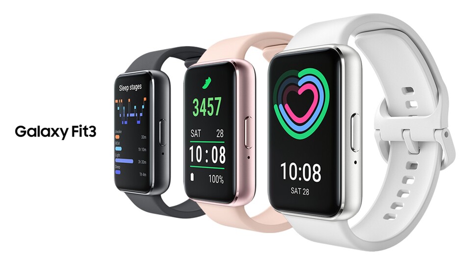 Die Fit 3 kommt in drei verschiedenen Farben und natürlich lassen sich die Armbänder mit einem Klick austauschen.