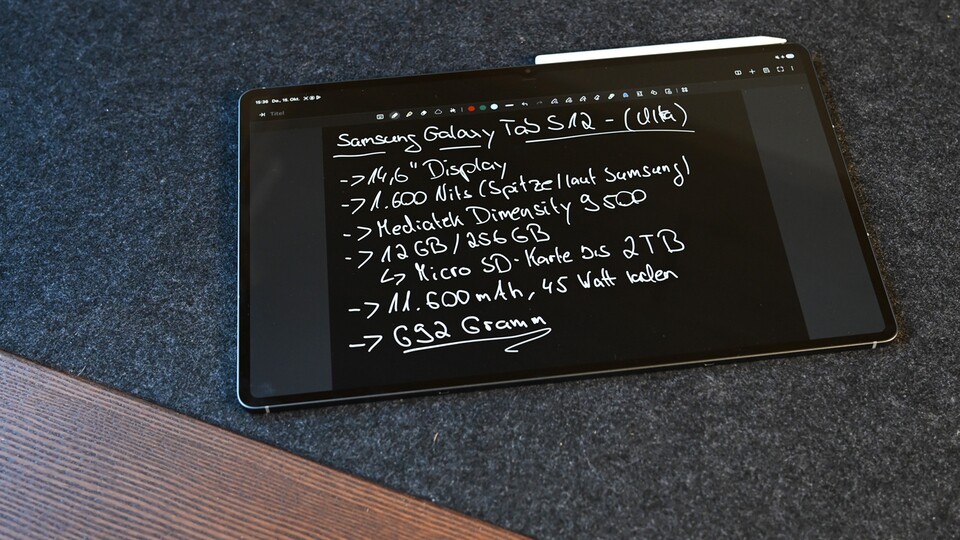 Schreiben macht auf den Samsung-Tablets ebenso viel Spaß wie auf den Apple iPads. Der Druckpunkt des S-Pen ist ziemlich angenehm. (Bildquelle: Patrick GameStar Tech)