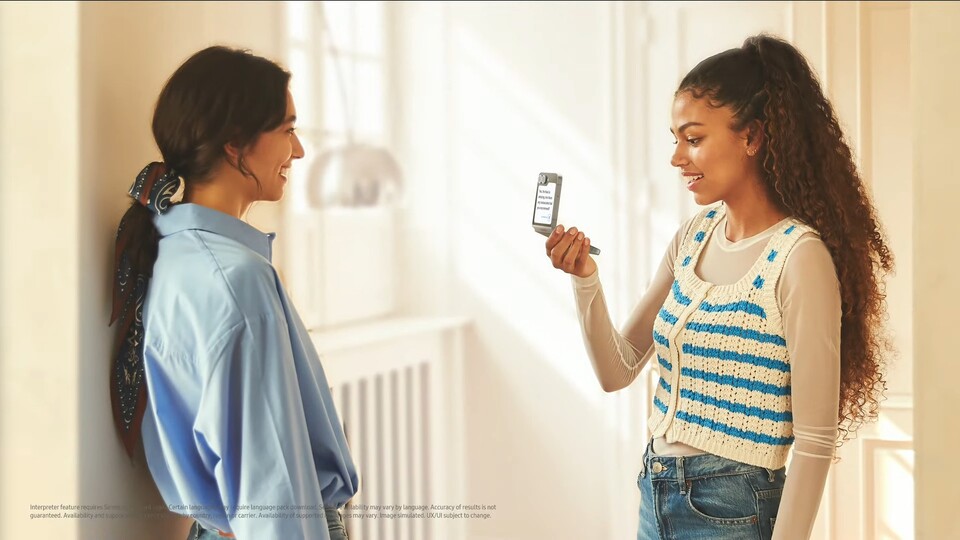 Das Außendisplay kann die Übersetzungen live anzeigen.