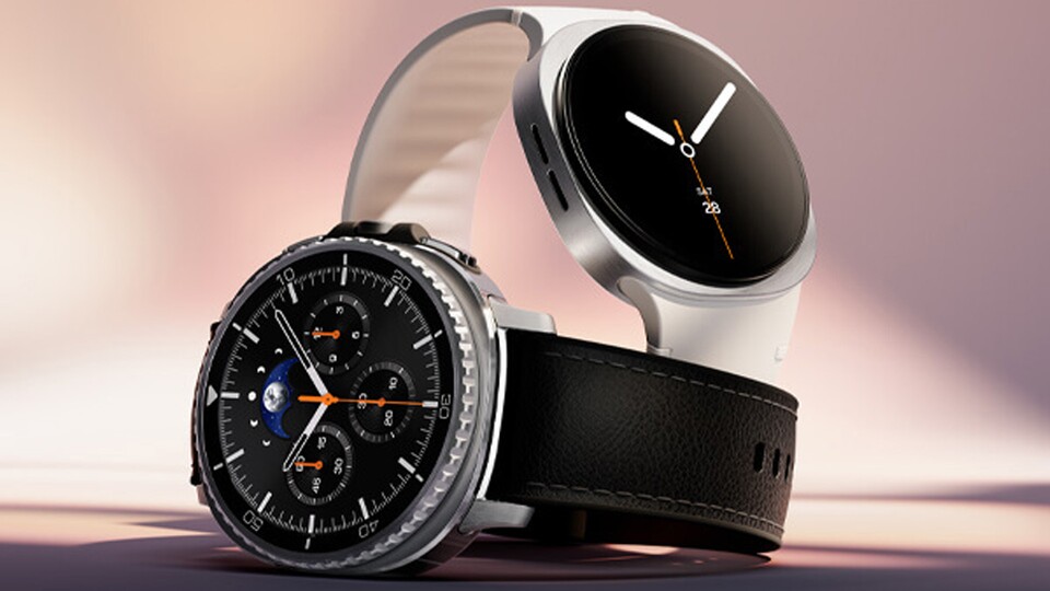 Die Galaxy Watch8 gibt es in mehreren Gehäusefarben und mit wechselbaren Armbändern.