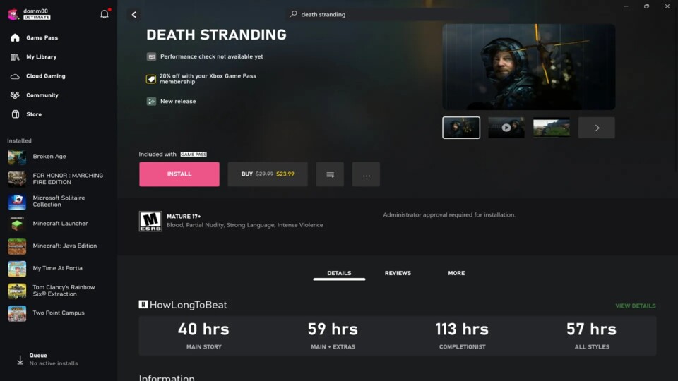 Für Hideo Kojimas Open-World-Spiel Death Stranding solltet ihr schon eine gewisse Zeit einplanen.