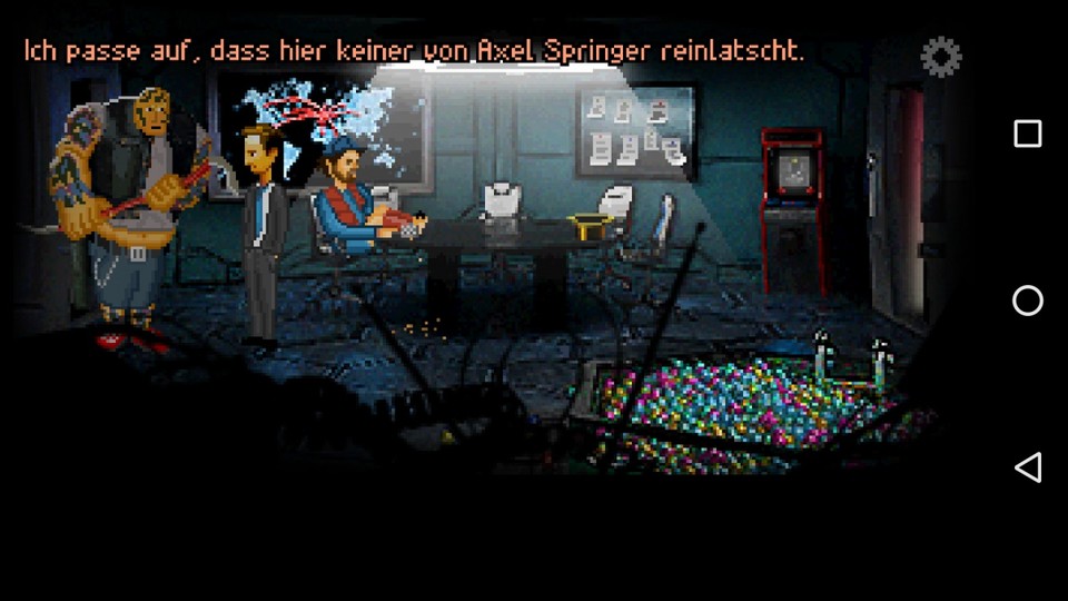 Screenshot aus dem Werbespiel Game Royal: Jäger der verlorenen Glatze.