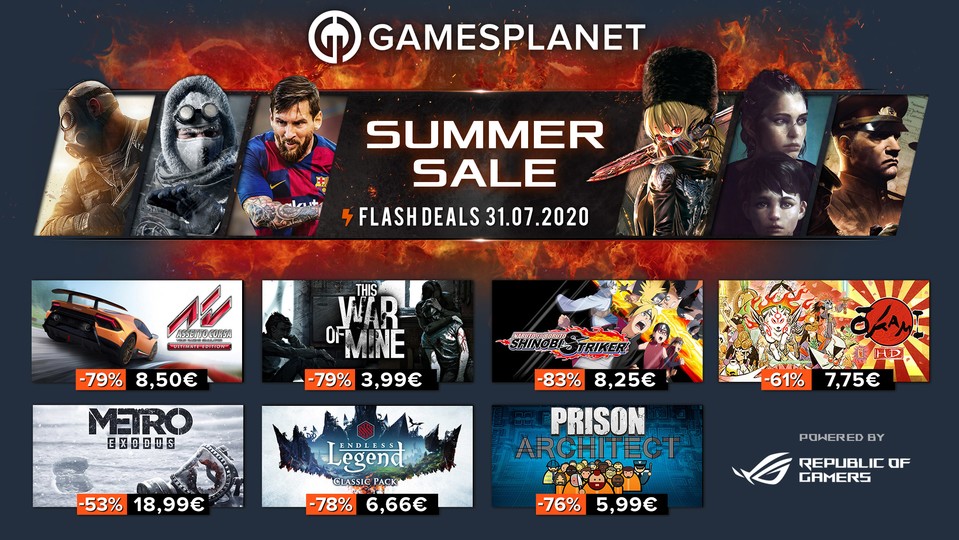 Wir haben am achten Tag des Gamesplanet Summer Sales wieder die besten Flash-Deals für euch ausgewählt. Egal welches Genre ihr mögt - hier werdet ihr fündig.