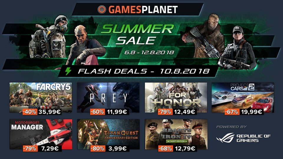 Der Gamesplanet Summer Sale bringt euch Far Cry 5, Prey und den Motorsport Manager.