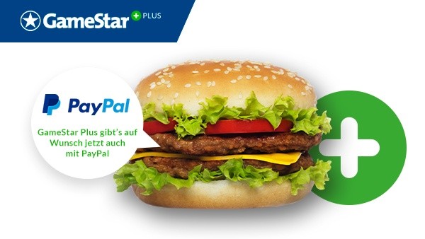 Viele User kaufen im Internet am liebsten über PayPal. Seit kurzem gibt's GameStar Plus jetzt auch mit der besonders sicheren Zahlungsmethode als Alternative zu Kreditkarte und Lastschrift. Für gerade einmal einen Burger im Monat.