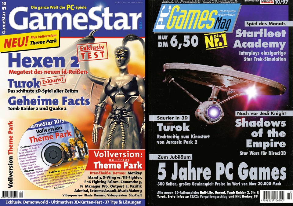 Die GameStar-Erstausgabe (links) erscheint vier Tage vor der neuen PC Games – ein kalkuliertes Manöver, um am Kiosk aktueller zu sein.