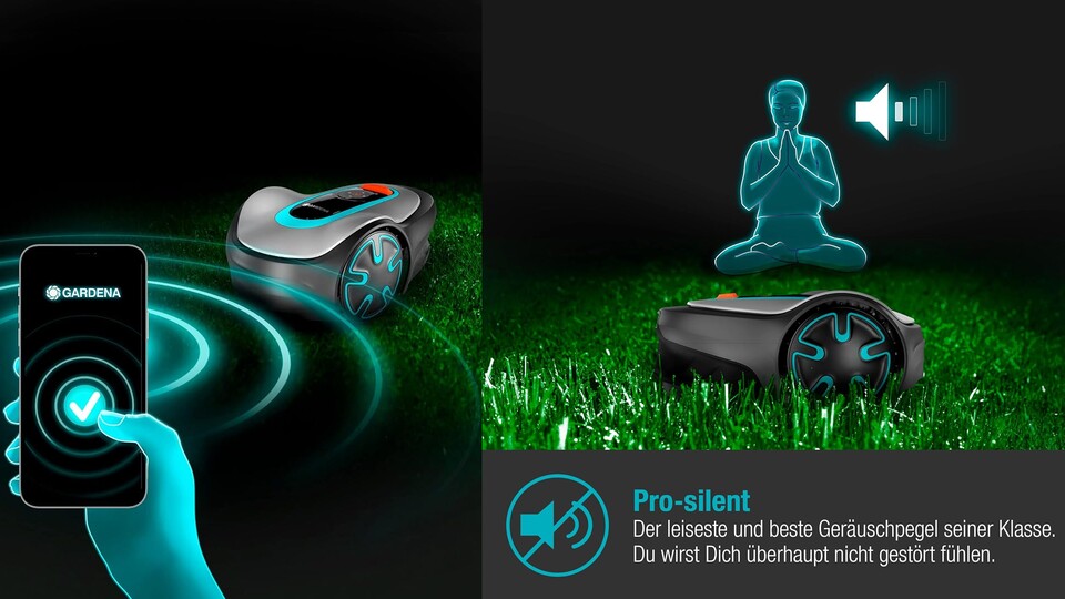 Kamera, App-Steuerung, leise und ohne Draht: Der Gardena für 250m² hat alles, was man sich wünscht!
