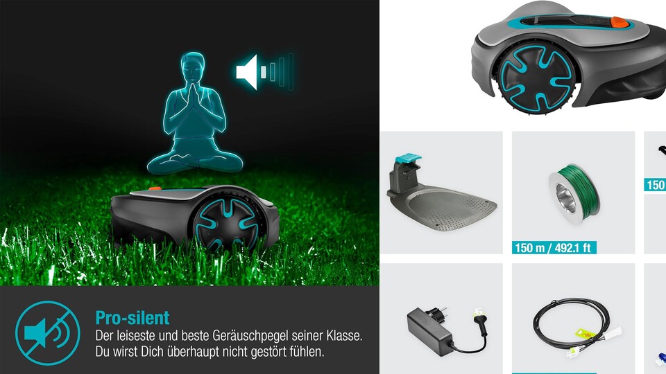 Der Gardena Sileno Mähroboter kommt mit 150 Metern Draht - das Begrenzungskabel ist super leicht verlegbar.