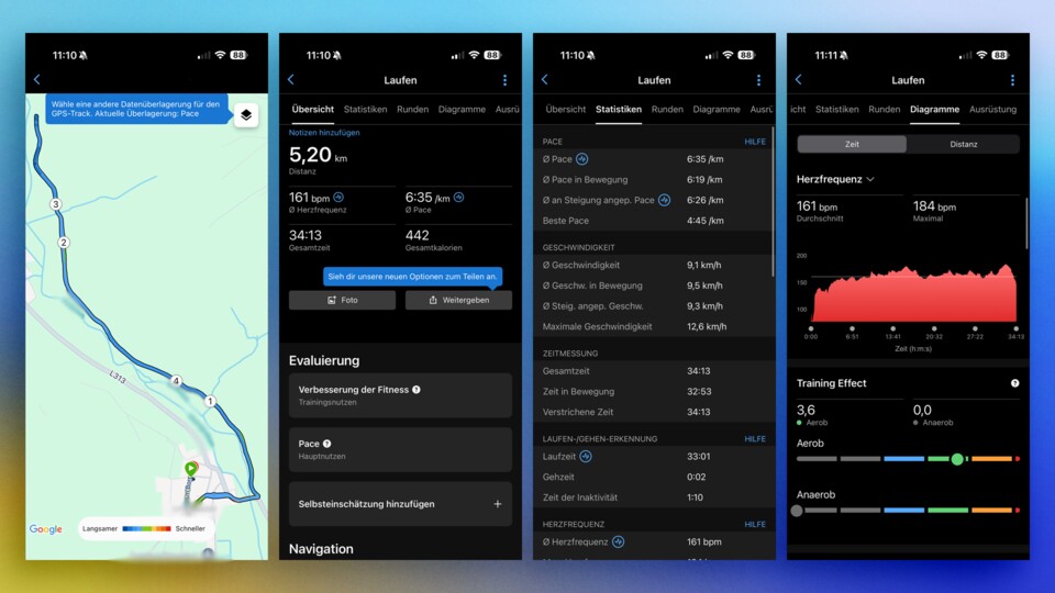 Abgesehen davon liefert Garmin bei der vierten Generation das äußerst präzise Dual-Band-GPS, das während des Trainings genaue Standort- bezieheungsweise Routendaten liefert.