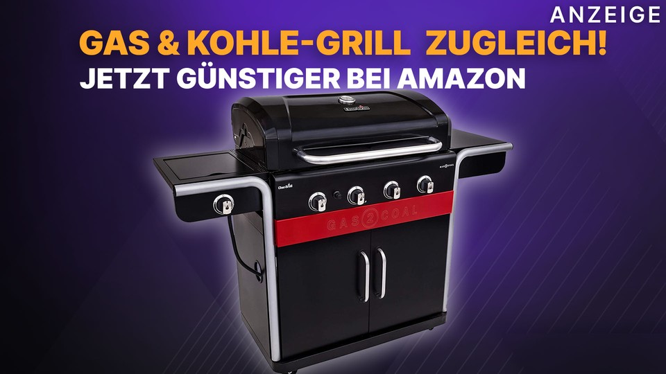 Gas grill, charcoal grill, either, or - but why not both: The hybrid grill can use gas and charcoal and has enough space to feed half a company.