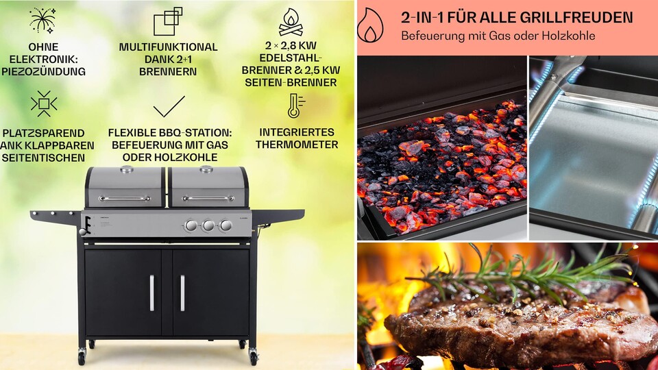 Eben nur schnell mal grillen und daneben räuchern? Mit diesem riesigen Grill kein Problem!