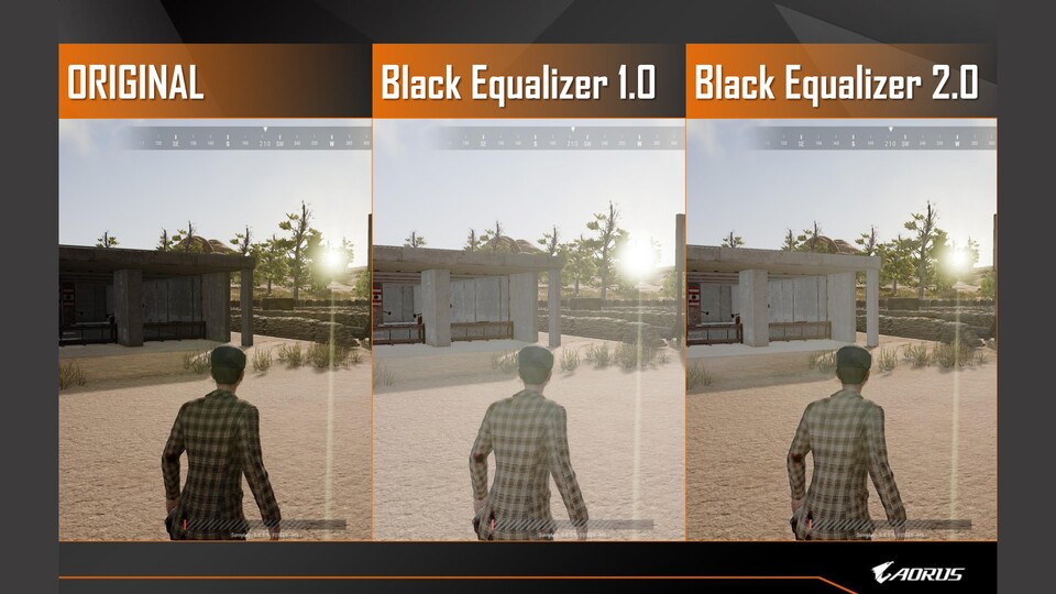 Dem Black Equalizier des FI27Q-P gelingt es auf den niedrigeren Stufen recht gut, primär die dunklen Bildbereiche und nicht das gesamte Bild aufzuhellen.