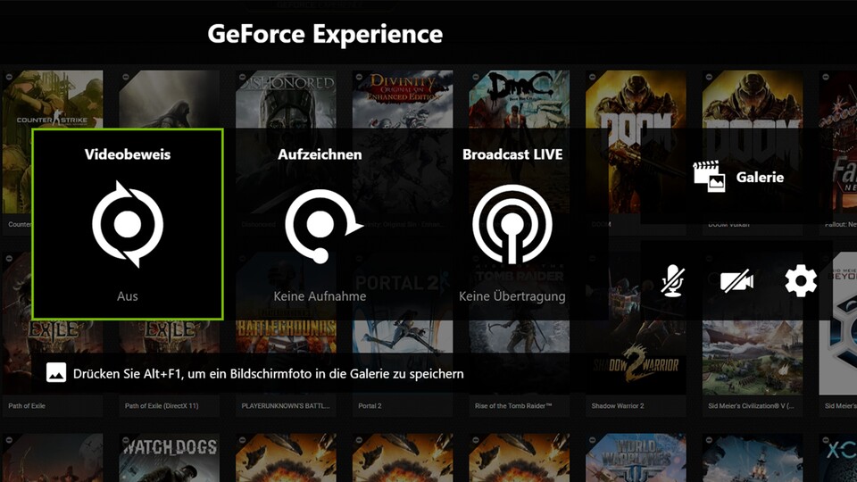Dank GeForce Experience und Shadow Play jederzeit streamen oder per Tastenkürzel besondere Momente festhalten – als Video oder Hi-Res-Screenshot!