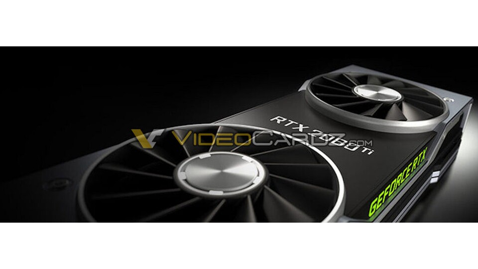 Laut einem ebenfalls von Videocardz geleakten Bild soll die Geforce RTX 2080 Ti Founders Edition als Referenzdesign von Nvidia erstmals zwei statt nur einem Lüfter wie bislang verwenden.