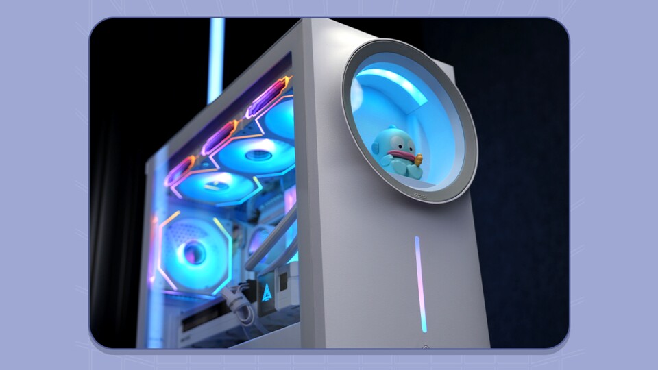 Bei den ersten 2.000 Bestellungen des Gehäuses war auch eine der hier zu sehenden Sanrio-Figuren enthalten.