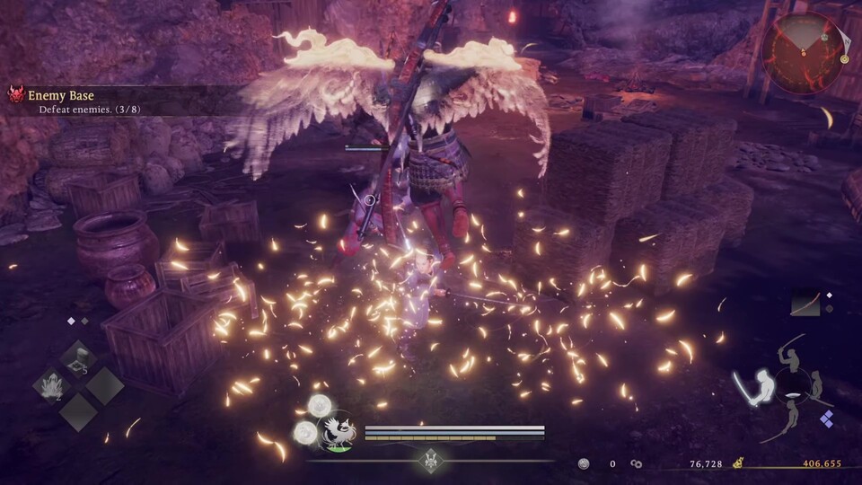 Die Schutzgeist-Fähigkeiten verleihen mir im Kampf für einen kurzen Moment zum Beispiel Flügel.