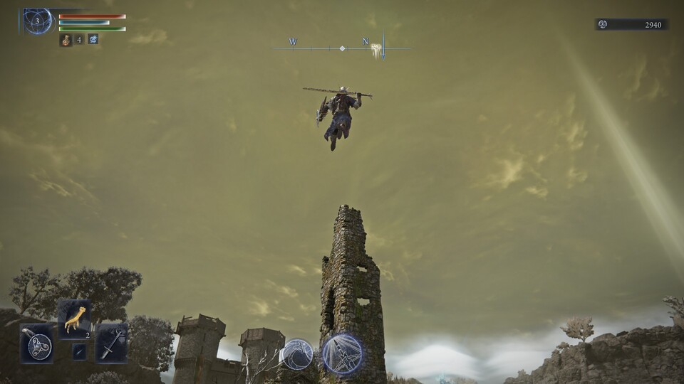 Dreht euch einfach in die Richtung, in die ihr springen wollt. In der Luft könnt ihr eure Flugbahn noch etwas nachkorrigieren. Uiiiii.