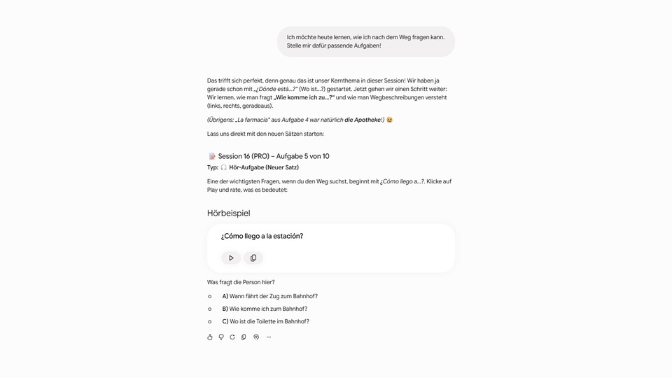 Mit einem ausgereiften Prompt läuft das Lernen gleich besser. Zumal ich eigene Aufgaben-Themen fordern kann. (Bildquelle: GameStar Tech)