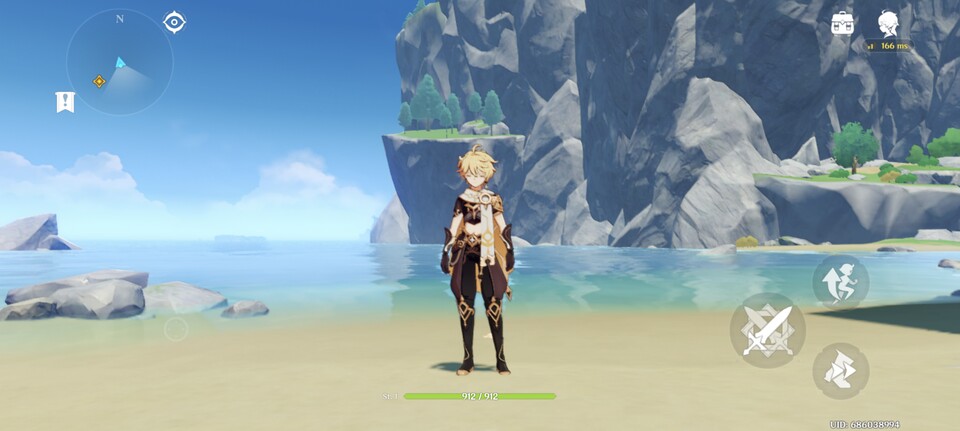 Genshin Impact läuft flüssig, aber Auflösung und Details werden etwas heruntergeschraubt. Damit sieht es nicht ganz so schön aus wie auf leistungsfähigeren Geräten. (Bildquelle: GameStar Tech)