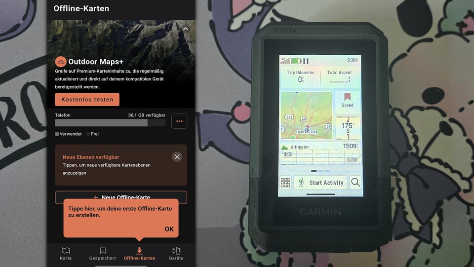 Mit der Garmin-App lief die Einrichtung relativ unkompliziert. (Bildquelle: GameStar Tech)