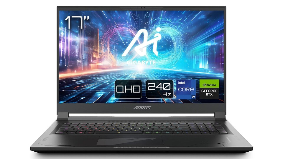 Dank eines großflächigen 17 Zoll-Displays und 240Hz-Bildwiederholrate genießt ihr beim Gigabyte Aorus 17X erstklassige Übersicht und eine superflüssige Darstellung!