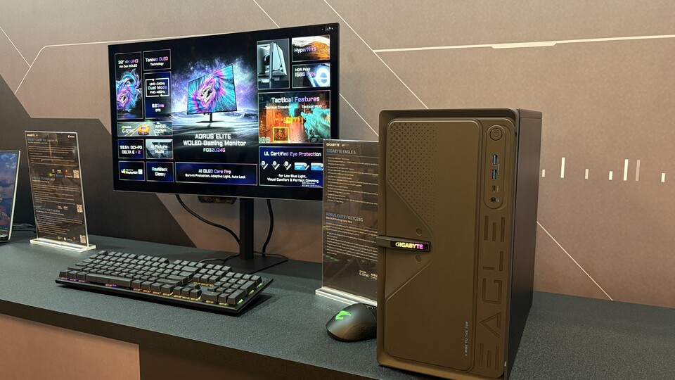 Kompakt, aber kräftig: Der Gigabyte Eagle 5 im VIP-Bereich.