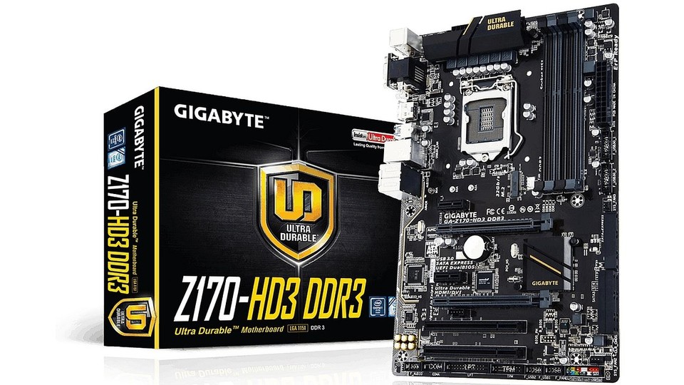 Das Gigabyte GA-Z170-HD3 kombiniert aktuelle Intel-CPUs mit DDR3-Speicher.