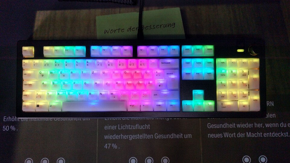 Die Beleuchtung kann angepasst werden. Hier zu sehen sind die Werkseinstellungen.
