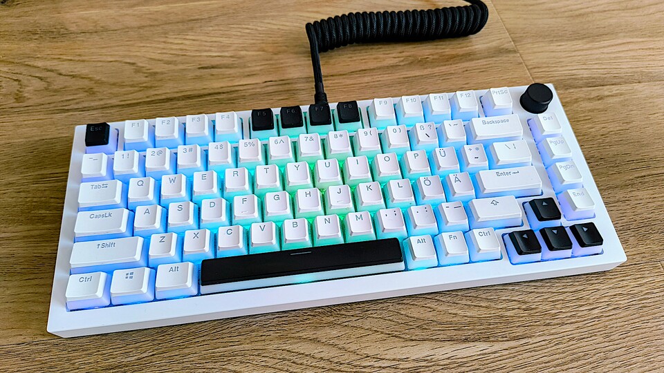 Über Geschmack lässt sich bekanntlich streiten, aber ich bin immer noch so angetan von meiner Tastatur wie am ersten Tag, insbesondere mit Blick auf den herrlichen genauen Tastenanschlag mit sattem Feedback. (Bildquelle: Nils R., GameStar)