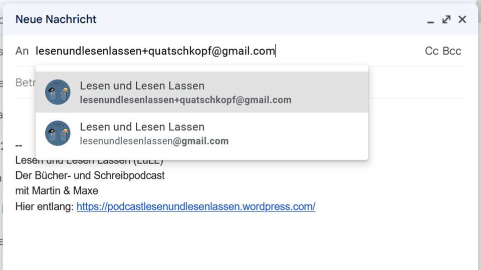 The unmodified email address even suggested by Gmail.