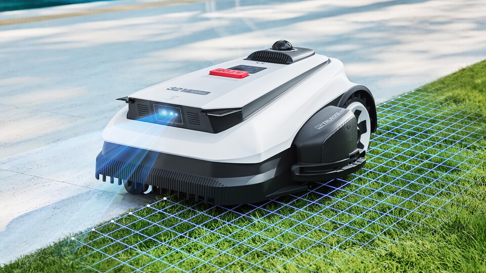 Der Ecovacs Goat A1600 LiDAR Pro erkennt selbst, wo Rasen und Hindernisse sind!