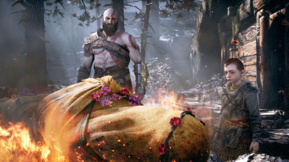 God of War Laufey beginnt wie das Reboot von 2018: Mit der Beerdigung von Faye.