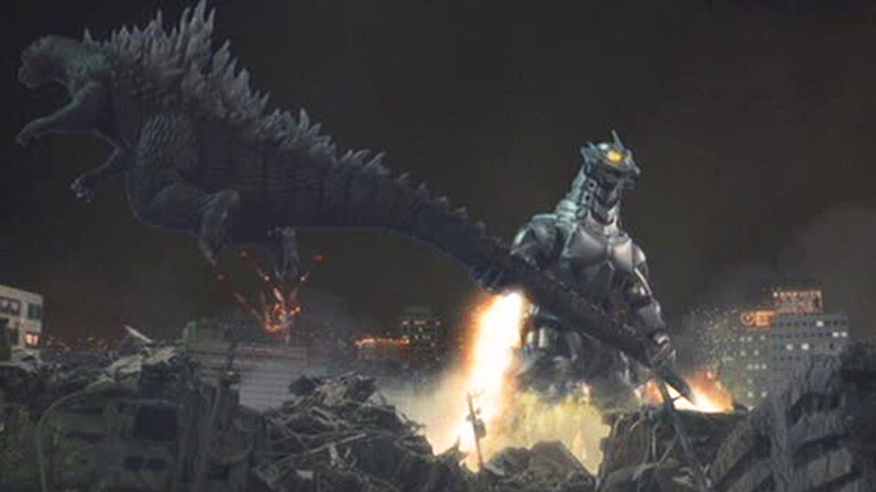 Der Alptraum jeder Elementarversicherung, aber es wird einfach nie alt: Godzilla und Mechagodzilla geben sich gegenseitig aufs Fressbrett und kein Stein bleibt auf dem anderen.