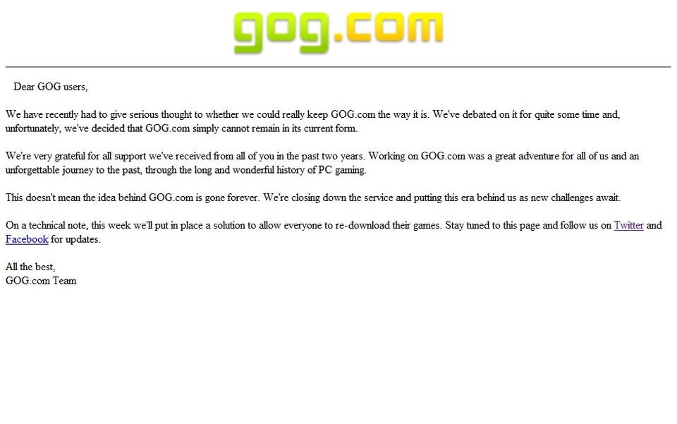 Die aktuelle Startseite von Gog.com