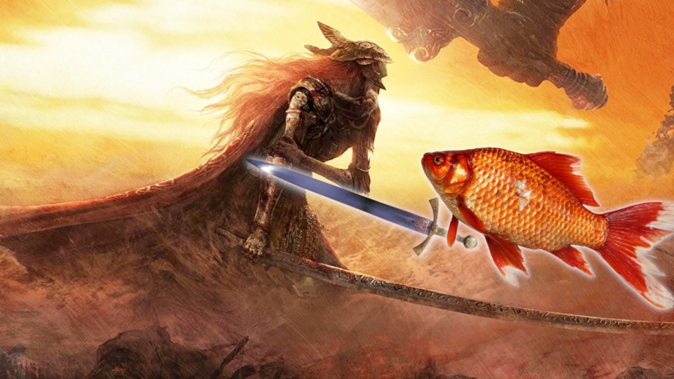 Goldfisch vs. Malenia: Unsere zugegebenermaßen sehr freie Interpretation des Kampfes.