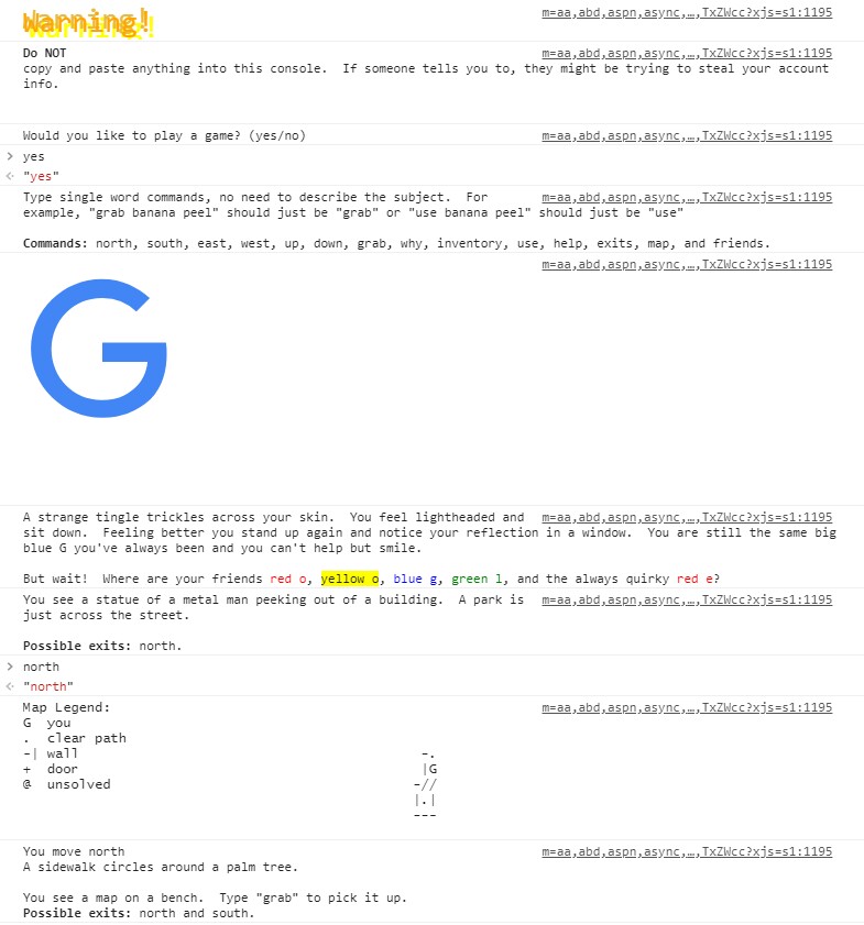 Google Adventure Easter Egg