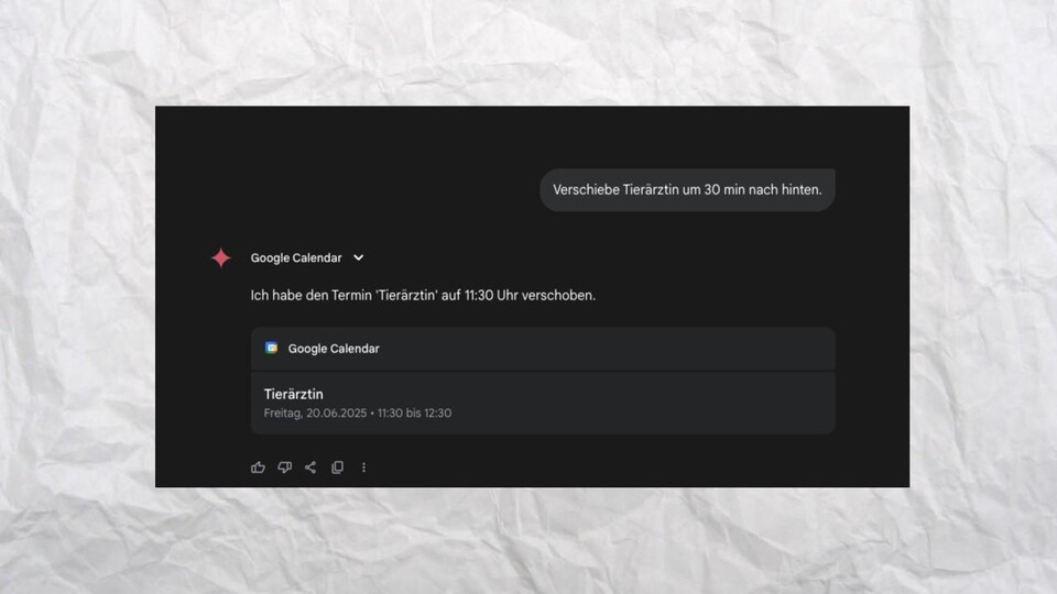 Durch den Zugang zum Kalender kann euch Gemini einfach Termine verschieben.