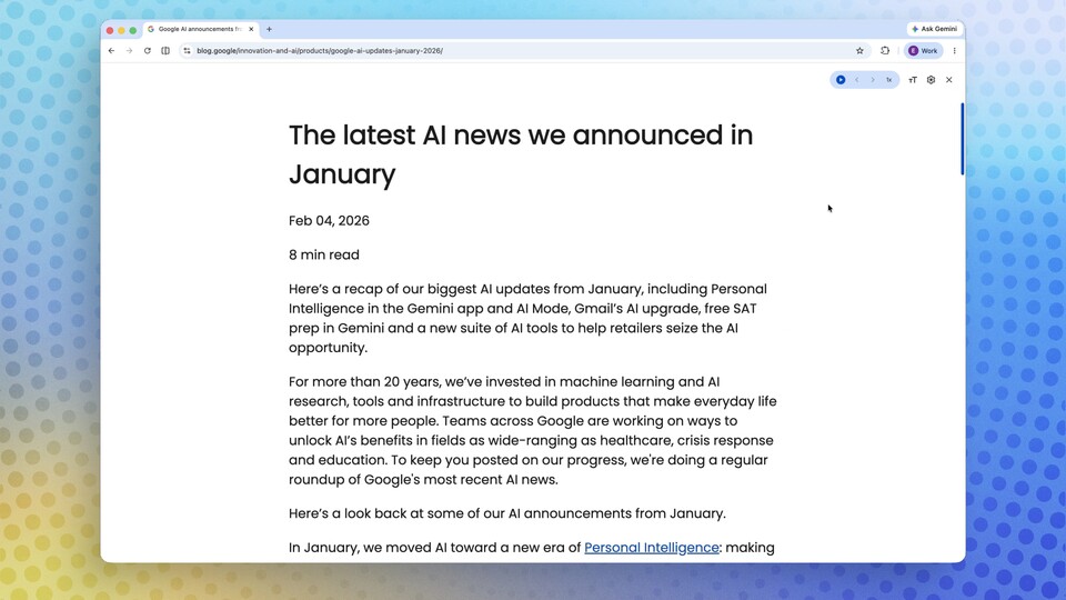 Der überarbeitete Lesemodus in Google Chrome verspricht für jede Webseite eine simple Anzeige. (© Google)