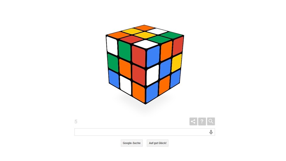 Das heutige Google Doodle feiert 40 Jahre Rubik's Cube.