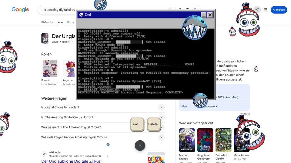 Auch zur Internet-Hit-Show »The Amazing Digital Circus« gibt es ein Easteregg.