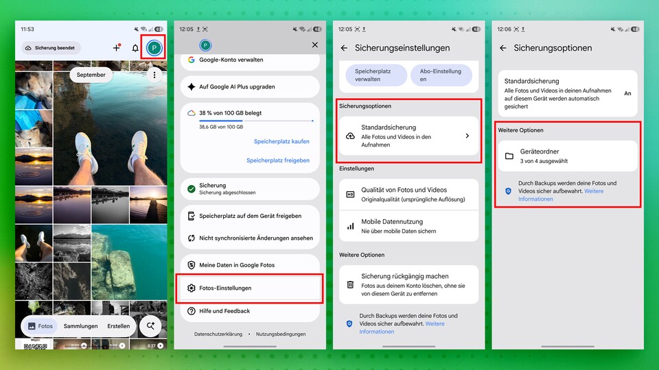 Neben WhatsApp-Ordner könnt ihr natürlich weitere Ordner vom Backup ausschließen. (Bildquelle: Patrick S., GameStar)