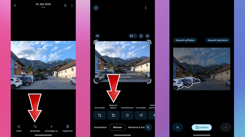 Mit dem magischen Radierer kreist ihr Objekte mit eurem Finger ein, bevor ihr sie verschwinden lasst.
