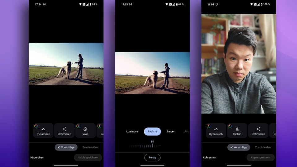 Wer hin und wieder Fotos retuschiert und keine KI-Transformationen machen will, ist mit Google Fotos schon sehr gut bedient.