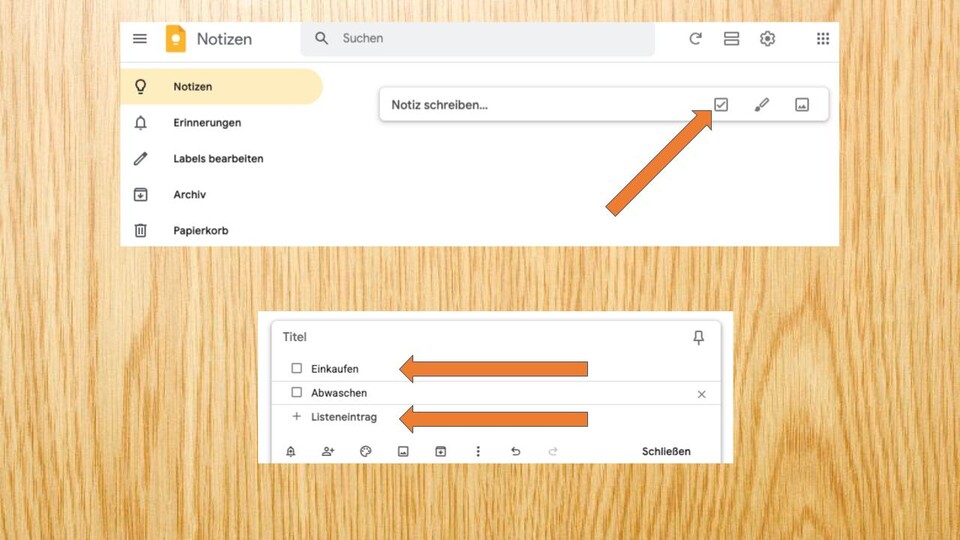 Mit Checklisten könnt ihr in Google Keep eure Gedanken leichter sortieren und Aufgaben abarbeiten.