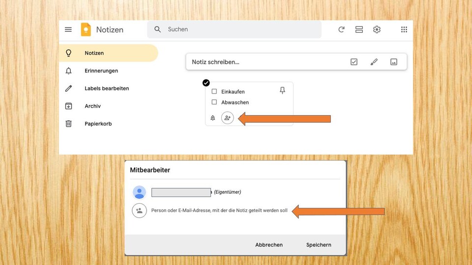 Durch das Hinzufügen von Mitarbeitenden könnt ihr gemeinsam Dinge bearbeiten.